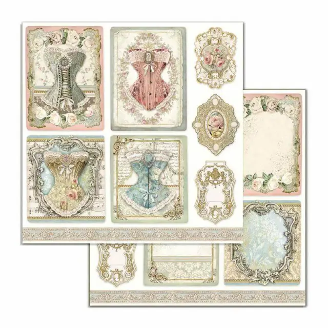 Χαρτί Scrapbooking Stamperia Διπλής Όψης - Corsets - 31x30cm