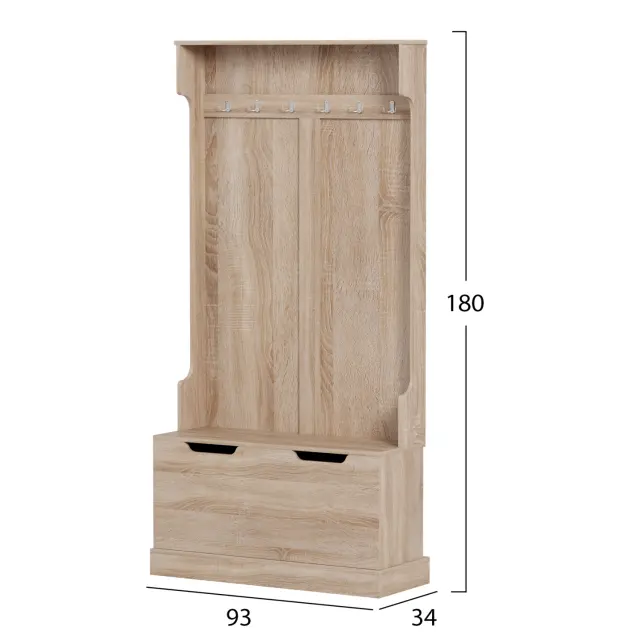 ΕΠΙΠΛΟ ΕΙΣΟΔΟΥ FB92475.01 ΜΕ ΚΡΕΜΑΣΤΡΕΣ&ΑΠΟΘ.ΧΩΡΟ-MDF ΣΕ ΣΟΝΑΜΑ 93x34x180Υεκ 2