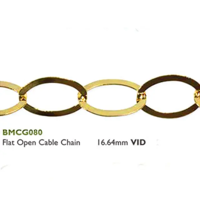 Αλυσίδα Flat Open Cable 16.64mm Επίχρυση - 0.5m