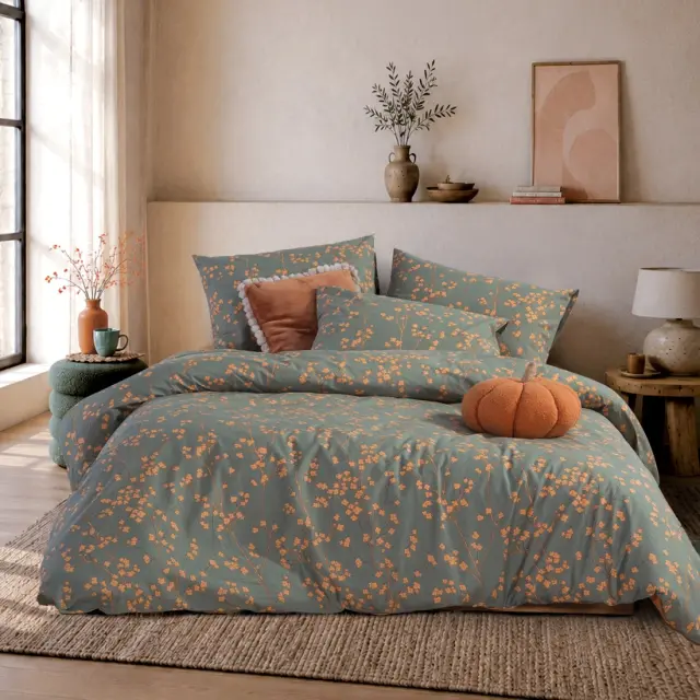 ΣΕΤ ΣΕΝΤΟΝΙΑ ΒΑΜΒΑΚΕΡΑ ΜΟΝΑ FLORIVA 170X270 NEF-NEF HOMEWARE, 100% ΒΑΜΒΑΚΙ - BROWN (039678) 2