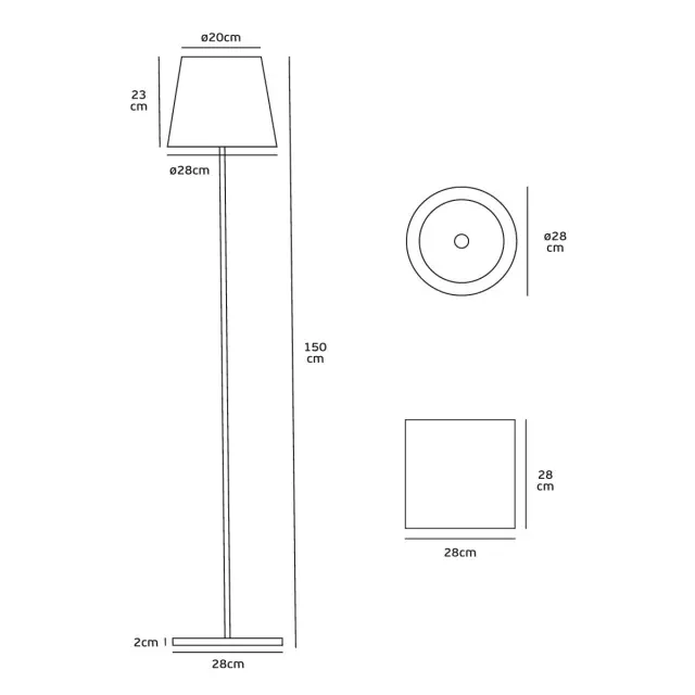 Nog mos Φορητό επιδαπέδιο LED φωτιστικό 10W 3000Κ IP54 ø28x150cm λευκό Άσπρο 3