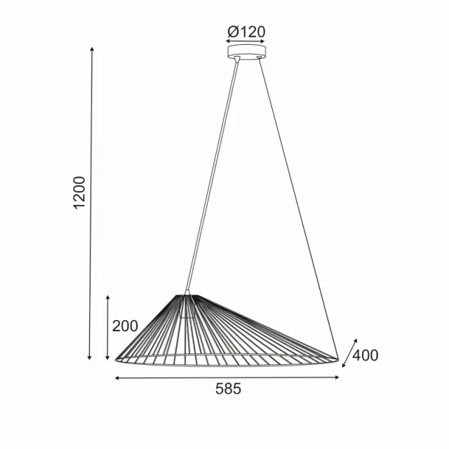 ΚΡΕΜΑΣΤΟ Φ/Σ 1xE27 CAPPELLO ΜΑΥΡΟ ΜΕΤ/ΚΟ 60Χ40X120CM / OD91681PB 3