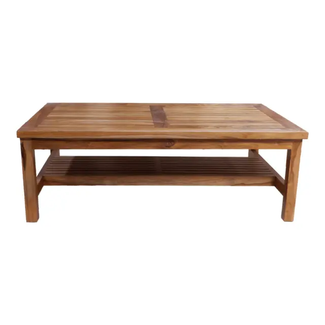 Τραπέζι σαλονιού Louf pakoworld καρυδί teak ξύλο 120x70x40εκ 3