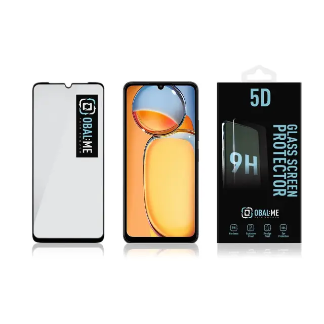OBAL:ME 5D Glass Screen Protector for Xiaomi Redmi 13C 4G/5G/Poco C65 Black 3