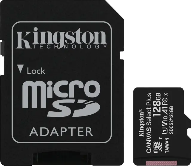 Kingston Canvas Select Plus microSDXC 128GB Class 10 U1 V10 A1 UHS-I με αντάπτορα 2