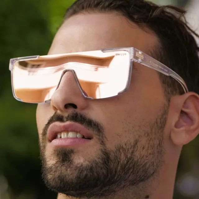 Ghetto Oversized Square Sunglasses Clear Frame Unisex 2
