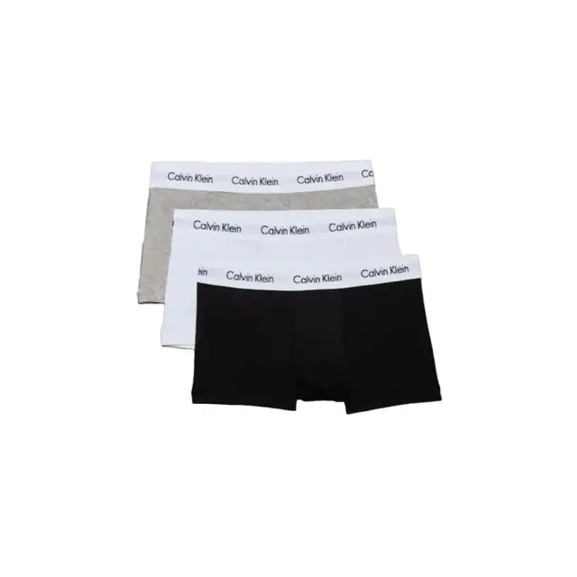 Calvin Klein Ανδρικό Boxer Low Rise Trunk - Τριπλό Πακέτο, Χρώμα Grey Heather-White-Black