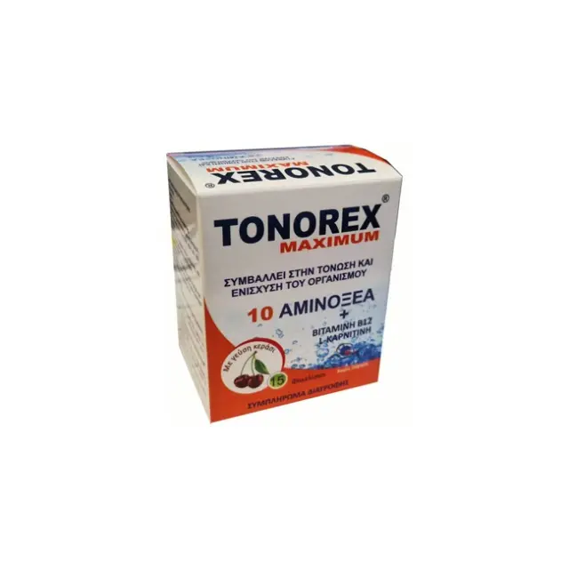 Medichrom Tonorex Maximum για Τόνωση & Ενίσχυση του Οργανισμού Γεύση Κεράσι, 15 Φακελίσκοι