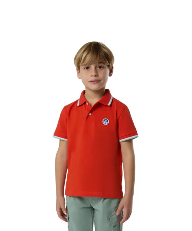 North Sails - Παιδικό Κοντομάνικο Μπλουζάκι Polo Logo Patch 794490-000-0719 Πορτοκαλί Σκούρο 3
