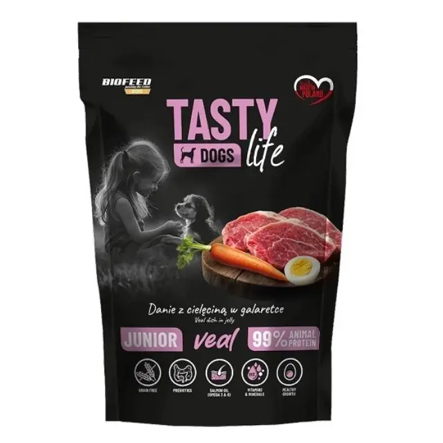 BIOFEED Tasty Dogs Life Junior Veal - wet dog food - 500g