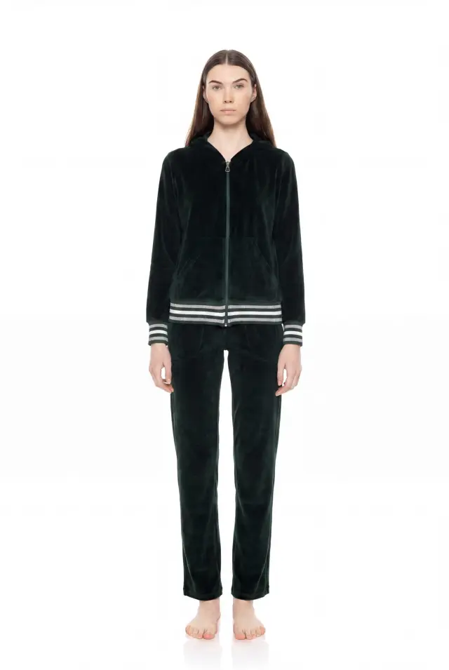 W1661 - Dark Green - TRUCKSUIT VELVET DETAIL
