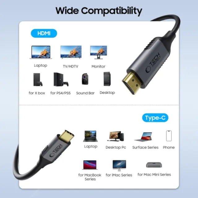 Tech-protect Ultraboost Cable Type-c To Hdmi 2.0 4k 60hz 180cm Black 2