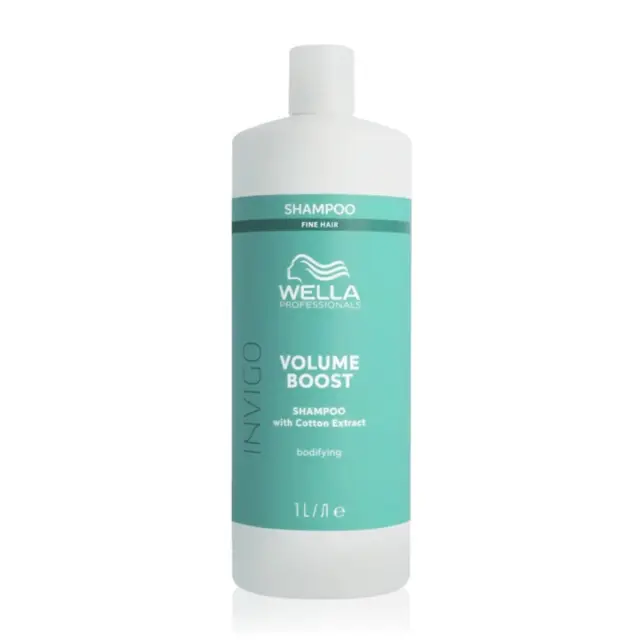 Wella Professionals Invigo Volume Boost Shampoo with Cotton Extract shampoo for volume for lean, soft hair 1000 ml