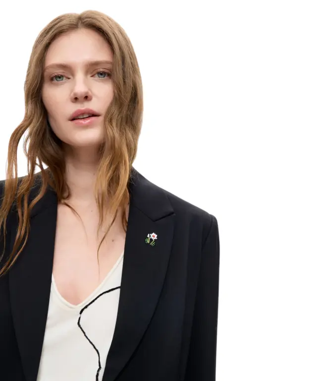 Desigual - Γυναικείο Μακρύ Σακάκι Μπλέιζερ Ame Nino 26WWEW46-2000 Μαύρο 3