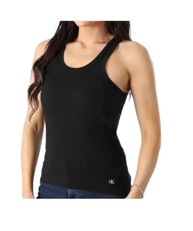 Calvin Klein - Γυναικείες Φανέλες Αμάνικες 3Pack Tank Rib Scoop Neck LV00QS7493-IE3 Λευκό/Μαύρο/Γκρί 3