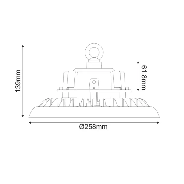 LED ΦΩΤΙΣΤΙΚΟ ΚΑΜΠΑΝΑ DIM 1-10V 100-277V AC 100W 5000K 15.000LM 90° IP65 Ra80 50.000HRS / ASTREK10050NH 2