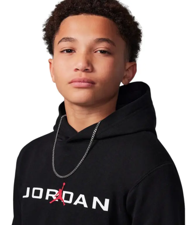 Jordan - Παιδική Μπλούζα Φούτερ με Κουκούλα Baseline MJ Stretch 95D665-023 Μαύρο - 10-12 ετών 3