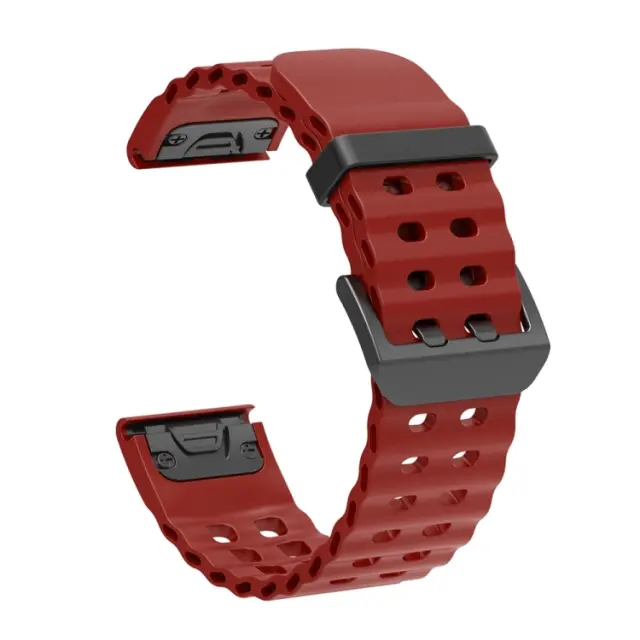 Λουράκι Σιλικόνης Ocean για Garmin Fenix 3/5x/3hr/5x Plus/6x/6x Pro/7x/8/9 (51mm)-Wine Red OEM 2