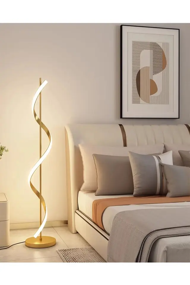 Stewehome Γωνιακός φωτιστικός με led μοντέρνου σχεδιασμού Χρυσό
