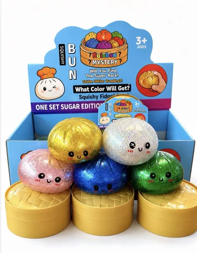 Taba World Glitter Dumpling Squishy Αφρώδες Πολύχρωμο (Διάφορα Σχέδια) 1τμχ 88760 OEM