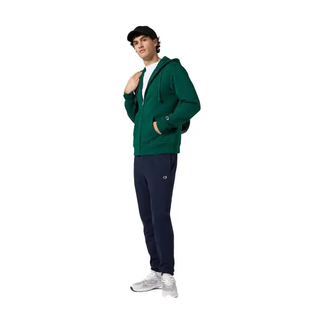 Champion Men's Fleece Full-Zip Small Logo Hoodie Πράσινο 221794-GS584 (Champion) 2