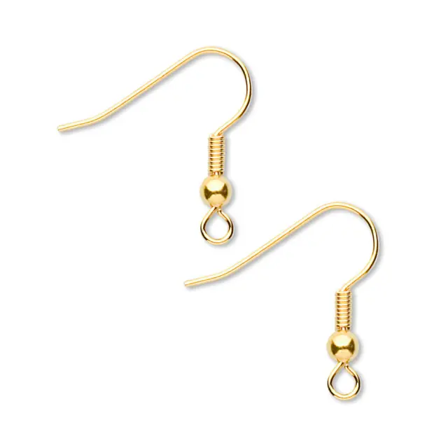 Σκουλαρίκια Iron Hook 18mm με Μπίλια 3mm & Σπείρα Golden - 20gr (~100τεμ)