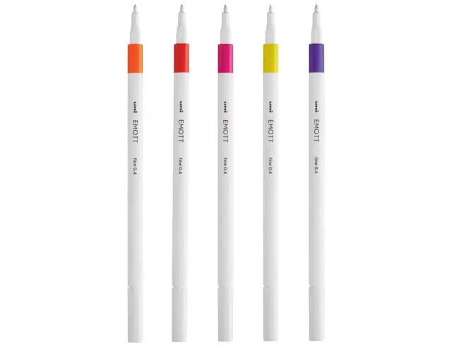Μαρκαδόροι Σχεδίου Uni-Ball Passion Emott με πάχος μύτης 0.4mm - 5 τεμάχιαEMOTT 5P SET PASSION COLOURS 3