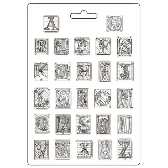 Καλούπι εύκαμπτο A4, 21x29cm, Stamperia, Master of Magic, Alphabet 3