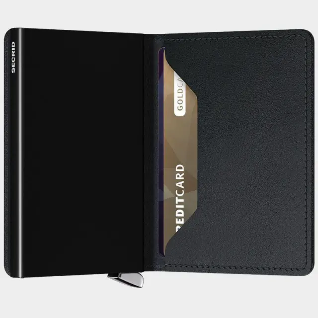 Δερμάτινο Πορτοφόλι Secrid Miniwallet Emboss Lines Black Μαύρο - ONESIZE 2
