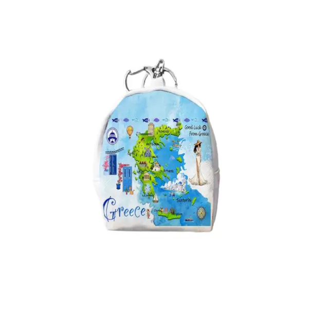 Πορτοφόλι Souvenir μπρελόκ mini - Σετ 10pcs - PVC - Greece - 7*9*4.5cm - 871799
