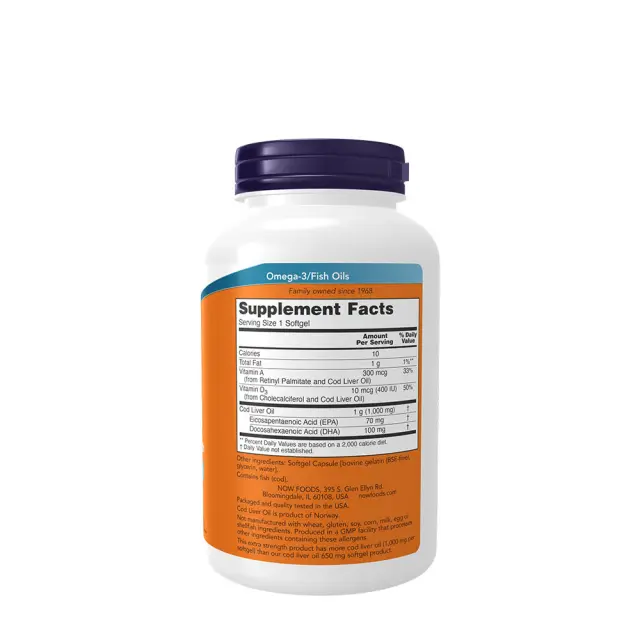 Now Foods Cod Liver Oil, Extra Strength 1,000 mg 2