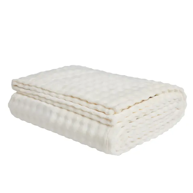 Κουβέρτα 240x260 King Size 350gsm Fleece Das Home 1369 Ivory 100% Πολυέστερ 3