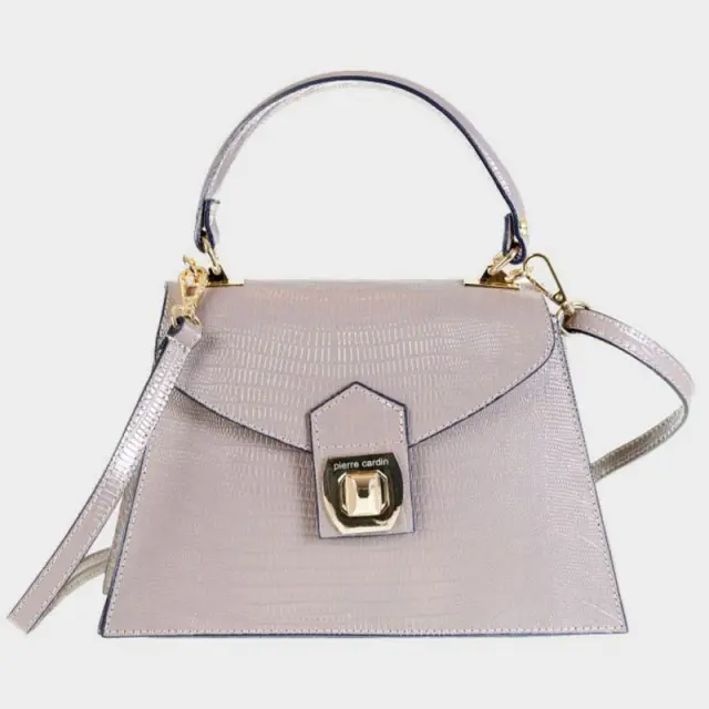 Τσάντα Χειρός Pierre Cardin 1960 FRZ Lucertolino Taupe - ONESIZE