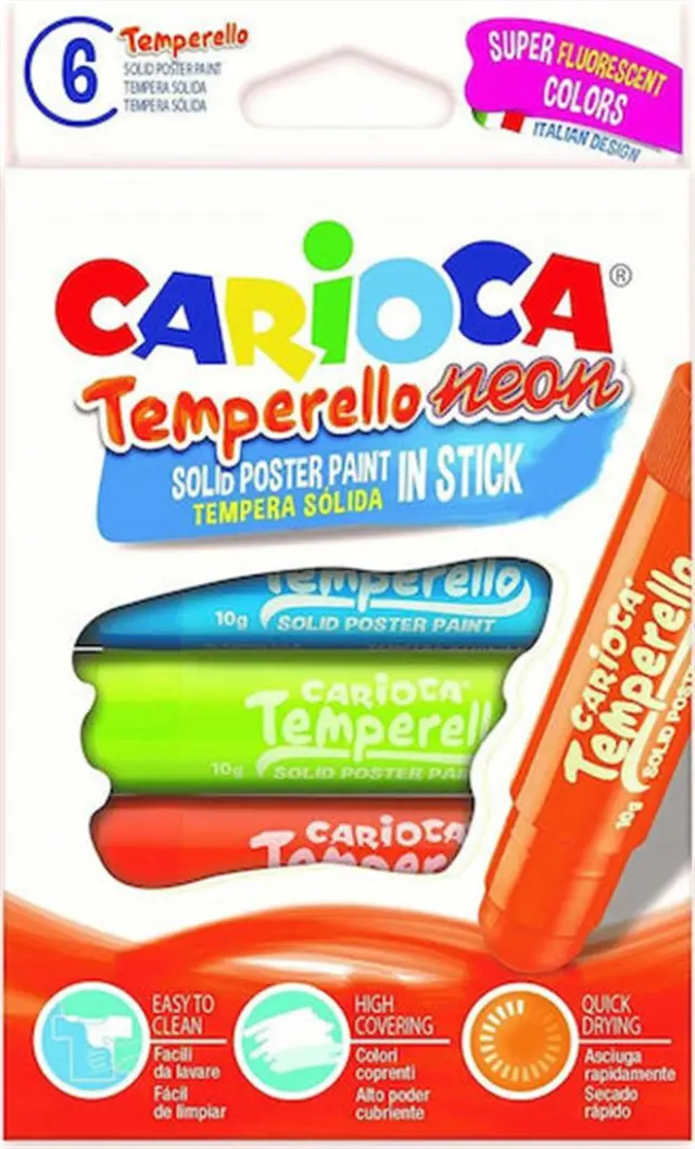 Carioca Temperello Τέμπερες Stick Neon Σετ 6 χρώματα / 13300675 (Carioca)