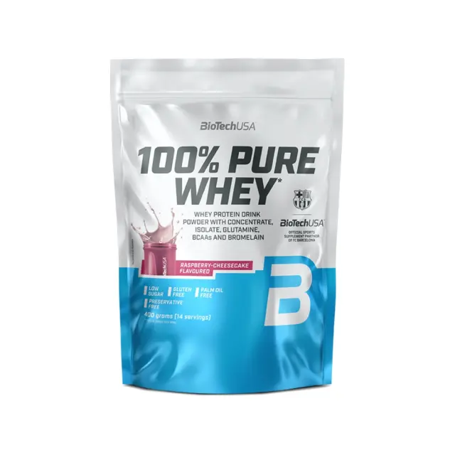 BioTechUSA 100% Pure Whey – 400g Raspberry Cheesecake