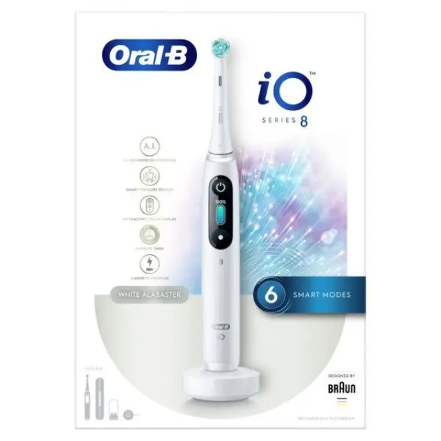 Oral-B iO Series 8 Ηλεκτρική Οδοντόβουρτσα με Χρονομετρητή και Αισθητήρα Πίεσης White Alabaster 2