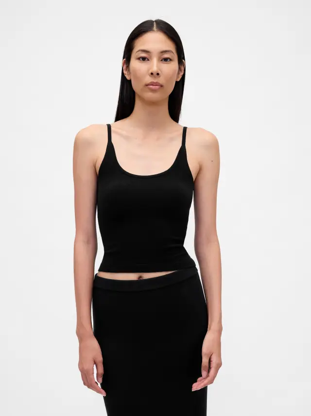 CashSoft Stretch Crop Αμάνικο Τοπ Black