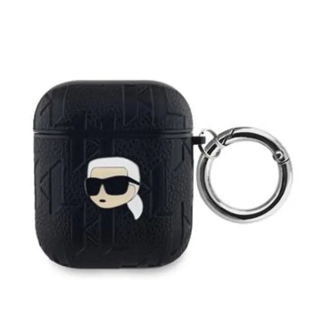 Karl Lagerfeld PU Embossed Karl Head Case for AirPods 1/2 Black