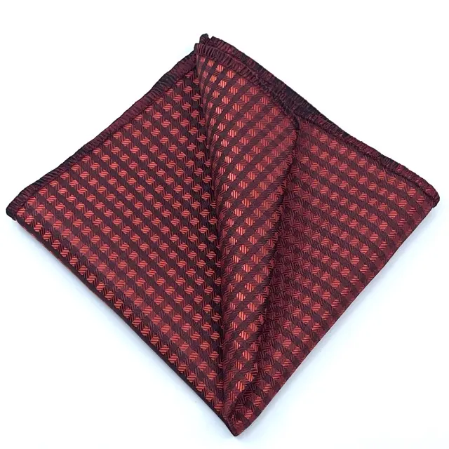 Γραβάτα Microfiber σε Βαθύ Κόκκινο Μοτίβο Σετ με Μαντηλάκι 3