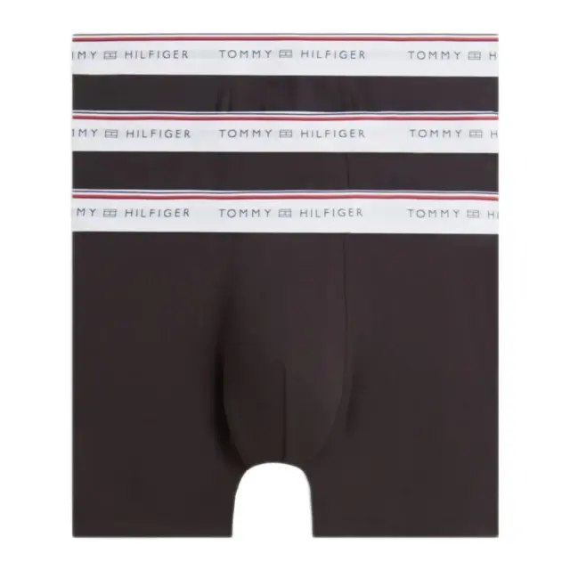 Tommy Hilfiger Ανδρικό Boxer Global Stripe Logo Waistband Trunks - Τριπλό Πακέτο, Χρώμα Μαύρο-Μαύρο-Μαύρο