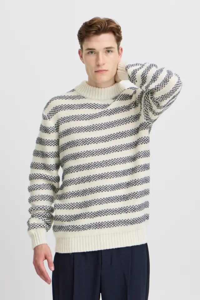Casual Friday Ανδρικό Πλεκτό 20505342 – Blue / Off-White - M