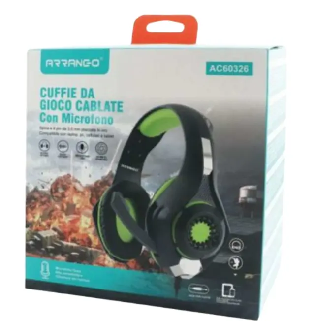 Arrango Over Ear Gaming Ακουστικά σύνδεσης 3.5mm/USB με μικρόφωνο AC60326 2