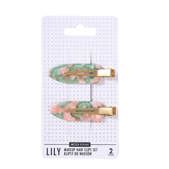 Sister Young LILY Makeup Hair Clips Set Pink Coffee (2 τεμάχια)
