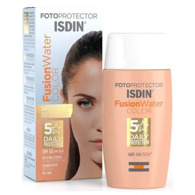 Isdin Fotoprotector Fusion Water Αντηλιακή Κρέμα Προσώπου SPF50 με Χρώμα Medium 50ml 2