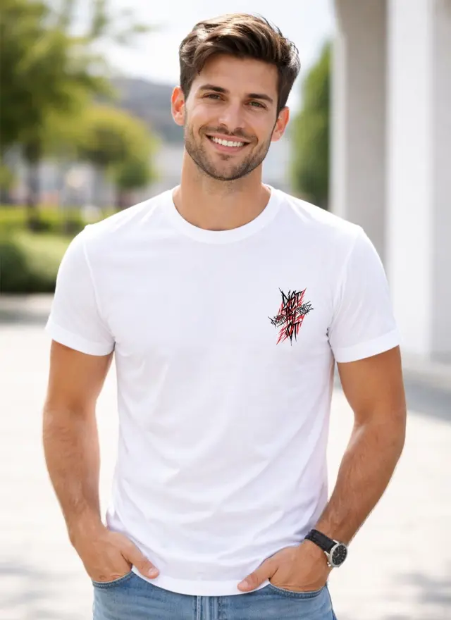 T-shirt Noshame® Λευκό με τύπωμα - 152635 - XXL