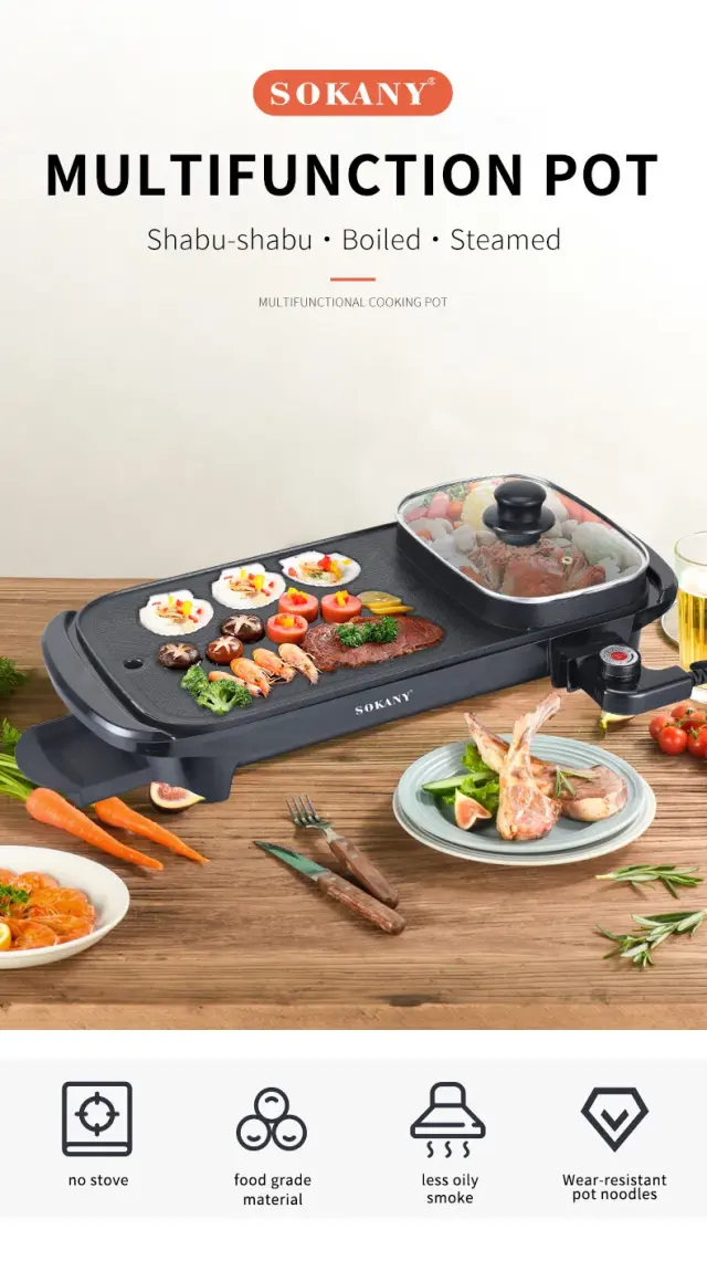 Sokany Sk-2208 Teppanyaki πλάκα ψησίματος 1350W 39cm
