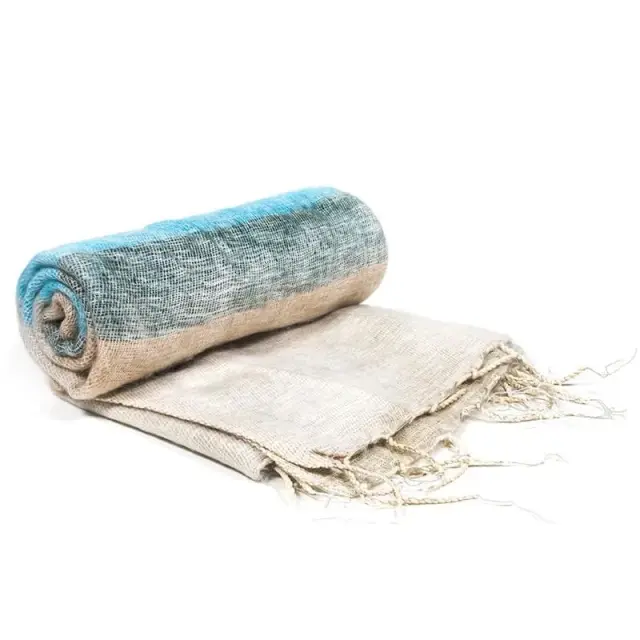 Κουβέρτα Σάλι Διαλογισμού Μπεζ με Ρίγες – Meditation Shawl Cream 200x80cm