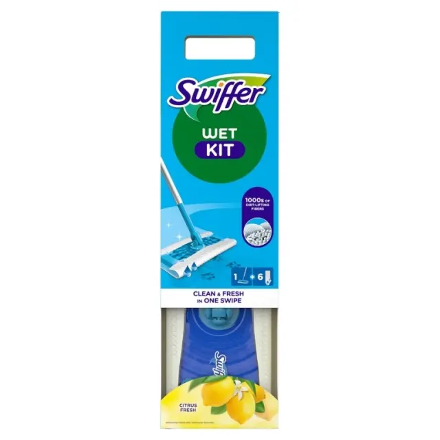 Swiffer Dry Έτοιμη Σκούπα + 6 Wet Πανάκια 2