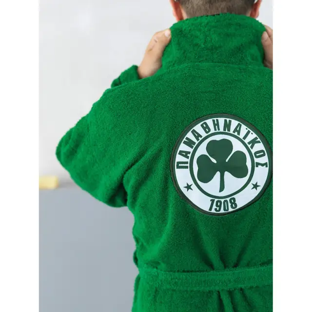 Μπουρνούζι Με Κουκούλα Official Team Licenced Panathinaikos Adults L Palamaiki 2