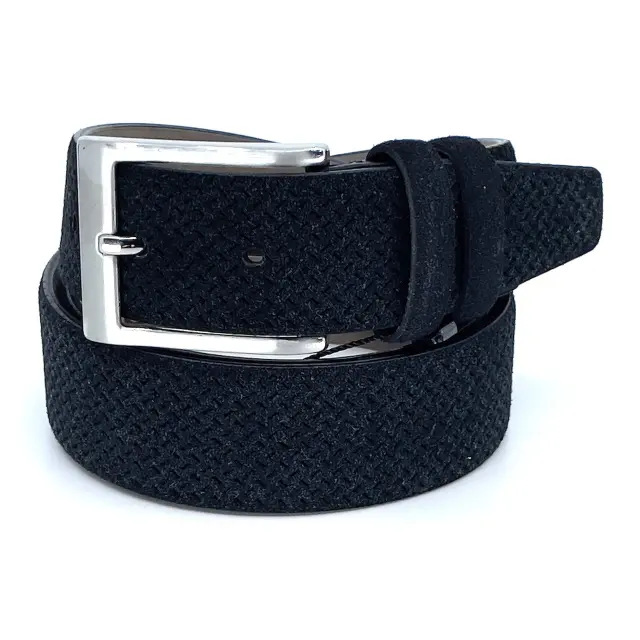 Μαύρη Ζώνη P.U. Leather Τύπου Suede 3,5 cm - 130cm